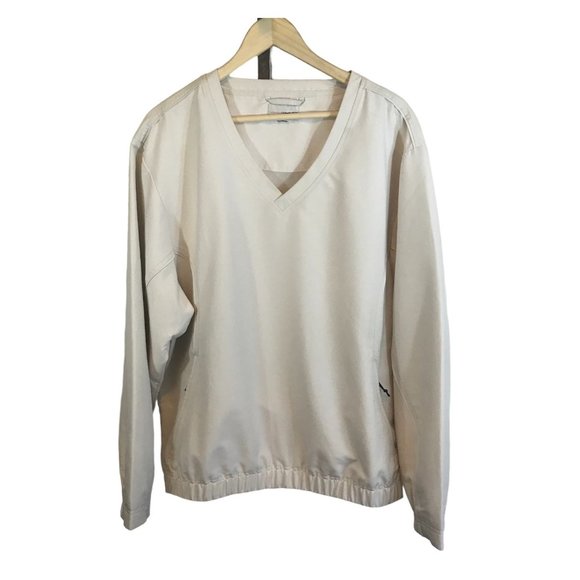 Cutter & Buck CB Windtec Mens Large Pull Over Windbreaker Golf Jacket Beige - Picture 1 of 16